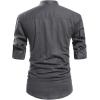 imageNITAGUT Men Henley Neck Long Sleeve Daily Look Linen ShirtsDark Grey