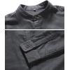 imageNITAGUT Men Henley Neck Long Sleeve Daily Look Linen ShirtsDark Grey