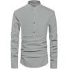 imageNITAGUT Men Henley Neck Long Sleeve Daily Look Linen ShirtsGrey