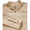 imageNITAGUT Men Henley Neck Long Sleeve Daily Look Linen ShirtsKhaki
