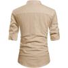 imageNITAGUT Men Henley Neck Long Sleeve Daily Look Linen ShirtsKhaki