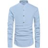 imageNITAGUT Men Henley Neck Long Sleeve Daily Look Linen ShirtsLight Blue