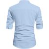 imageNITAGUT Men Henley Neck Long Sleeve Daily Look Linen ShirtsLight Blue