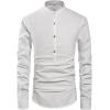 imageNITAGUT Men Henley Neck Long Sleeve Daily Look Linen ShirtsWhite
