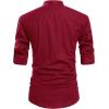 imageNITAGUT Men Henley Neck Long Sleeve Daily Look Linen ShirtsWine Red