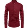 imageNITAGUT Men Henley Neck Long Sleeve Daily Look Linen ShirtsWine Red