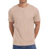 imageNITAGUT Mens Casual TShirt Waffle Crewneck Hipster Short Sleeve ShirtsBeige