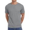 imageNITAGUT Mens Casual TShirt Waffle Crewneck Hipster Short Sleeve ShirtsDark Gray