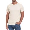 imageNITAGUT Mens Casual Waffle TShirts Short Sleeve Crewneck Solid Summer TeesBeige