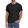 imageNITAGUT Mens Casual Waffle TShirts Short Sleeve Crewneck Solid Summer TeesBlack