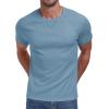 imageNITAGUT Mens Casual Waffle TShirts Short Sleeve Crewneck Solid Summer TeesBlue
