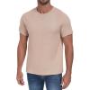 imageNITAGUT Mens Casual Waffle TShirts Short Sleeve Crewneck Solid Summer TeesKhaki