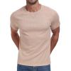 imageNITAGUT Mens Casual Waffle TShirts Short Sleeve Crewneck Solid Summer TeesKhaki