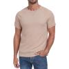 imageNITAGUT Mens Casual Waffle TShirts Short Sleeve Crewneck Solid Summer TeesKhaki