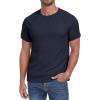 imageNITAGUT Mens Casual Waffle TShirts Short Sleeve Crewneck Solid Summer TeesNavy Blue