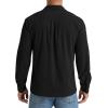 imageNITAGUT Mens Corduroy Shirt Long Sleeve Button Down Work Shirt Jacket with Chest Flap PocketBlack