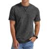 imageNITAGUT Mens Distressed Cotton Shirts Vintage Hipster Hip Hop Longline Crew Neck TShirt01black