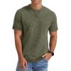 imageNITAGUT Mens Distressed Cotton Shirts Vintage Hipster Hip Hop Longline Crew Neck TShirtArmy Green