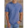 imageNITAGUT Mens Distressed Cotton Shirts Vintage Hipster Hip Hop Longline Crew Neck TShirtBlue
