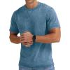 imageNITAGUT Mens Distressed Cotton Shirts Vintage Hipster Hip Hop Longline Crew Neck TShirtDenim Blue