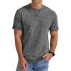 imageNITAGUT Mens Distressed Cotton Shirts Vintage Hipster Hip Hop Longline Crew Neck TShirtGrey