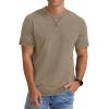imageNITAGUT Mens Distressed Cotton Shirts Vintage Hipster Hip Hop Longline Crew Neck TShirtKhaki