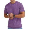 imageNITAGUT Mens Distressed Cotton Shirts Vintage Hipster Hip Hop Longline Crew Neck TShirtPurple