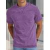 imageNITAGUT Mens Distressed Cotton Shirts Vintage Hipster Hip Hop Longline Crew Neck TShirtPurple