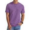 imageNITAGUT Mens Distressed Cotton Shirts Vintage Hipster Hip Hop Longline Crew Neck TShirtPurple