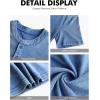 imageNITAGUT Mens Distressed Henley Shirts Retro Short Sleeve Cotton Tee Shirts Casual Button Down Washed TShirtsBlue