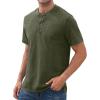 imageNITAGUT Mens Distressed Henley Shirts Retro Short Sleeve Cotton Tee Shirts Casual Button Down Washed TShirtsDeep Green