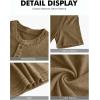 imageNITAGUT Mens Distressed Henley Shirts Retro Short Sleeve Cotton Tee Shirts Casual Button Down Washed TShirtsDeep Khaki