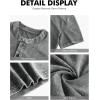 imageNITAGUT Mens Distressed Henley Shirts Retro Short Sleeve Cotton Tee Shirts Casual Button Down Washed TShirtsGrey