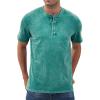 imageNITAGUT Mens Distressed Henley Shirts Retro Short Sleeve Cotton Tee Shirts Casual Button Down Washed TShirtsLake Blue