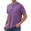 imageNITAGUT Mens Distressed Henley Shirts Retro Short Sleeve Cotton Tee Shirts Casual Button Down Washed TShirtsPurple