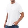 imageNITAGUT Mens Distressed Henley Shirts Retro Short Sleeve Cotton Tee Shirts Casual Button Down Washed TShirtsWhite