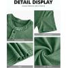 imageNITAGUT Mens Distressed Henley Shirts Retro Short Sleeve Cotton Tee Shirts Casual Button Down Washed TShirtsZ Army Green