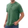 imageNITAGUT Mens Distressed Henley Shirts Retro Short Sleeve Cotton Tee Shirts Casual Button Down Washed TShirtsZ Army Green