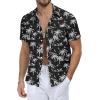 imageNITAGUT Mens Hawaiian Shirts Button Down Short Sleeve Tropical Vacation Beach Shirts with PocketBlack  Coconut Tree