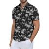 imageNITAGUT Mens Hawaiian Shirts Button Down Short Sleeve Tropical Vacation Beach Shirts with PocketBlack  Coconut Tree