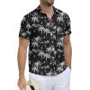 imageNITAGUT Mens Hawaiian Shirts Button Down Short Sleeve Tropical Vacation Beach Shirts with PocketBlack  Coconut Tree