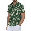 imageNITAGUT Mens Hawaiian Shirts Button Down Short Sleeve Tropical Vacation Beach Shirts with PocketDark Green  Flowers