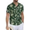 imageNITAGUT Mens Hawaiian Shirts Button Down Short Sleeve Tropical Vacation Beach Shirts with PocketDark Green  Flowers