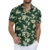 imageNITAGUT Mens Hawaiian Shirts Button Down Short Sleeve Tropical Vacation Beach Shirts with PocketDark Green  Flowers