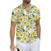 imageNITAGUT Mens Hawaiian Shirts Button Down Short Sleeve Tropical Vacation Beach Shirts with PocketYellow  Flowers