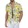 imageNITAGUT Mens Hawaiian Shirts Button Down Short Sleeve Tropical Vacation Beach Shirts with PocketYellow  Flowers