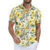 imageNITAGUT Mens Hawaiian Shirts Button Down Short Sleeve Tropical Vacation Beach Shirts with PocketYellow  Flowers