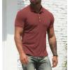 imageNITAGUT Mens Polo Shirts Shortsampamp Long Sleeve Casual Slim Fit Workout Shirts01brick Red