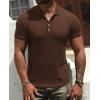 imageNITAGUT Mens Polo Shirts Shortsampamp Long Sleeve Casual Slim Fit Workout Shirts01brown