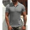imageNITAGUT Mens Polo Shirts Shortsampamp Long Sleeve Casual Slim Fit Workout Shirts01dark Gray